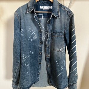 OFF-WHITE Men’s Diag Arrows Paint Denim Jacket